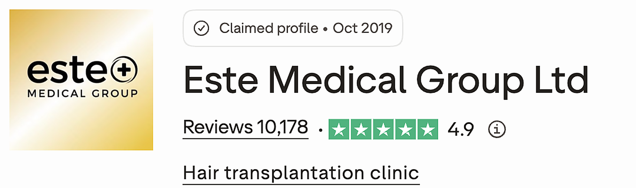 Este Medical Group Trustpilot rating and reviews
